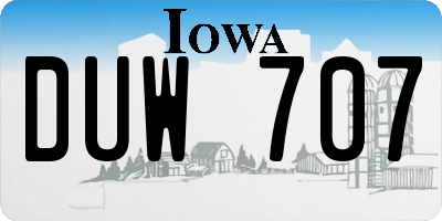 IA license plate DUW707