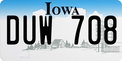 IA license plate DUW708