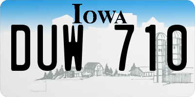 IA license plate DUW710