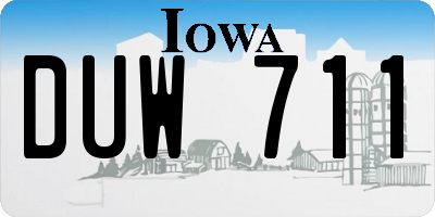 IA license plate DUW711