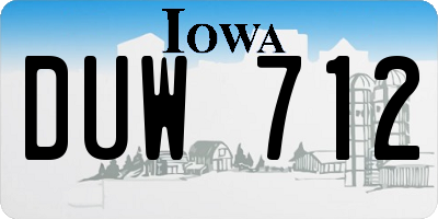 IA license plate DUW712