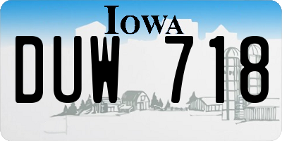 IA license plate DUW718