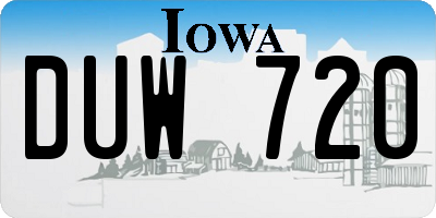 IA license plate DUW720