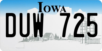 IA license plate DUW725