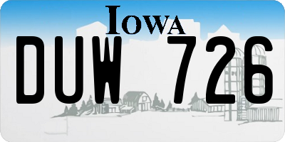IA license plate DUW726