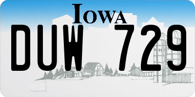 IA license plate DUW729