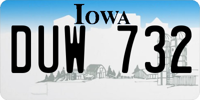 IA license plate DUW732
