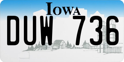 IA license plate DUW736
