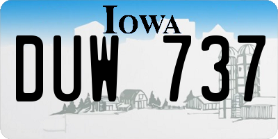 IA license plate DUW737