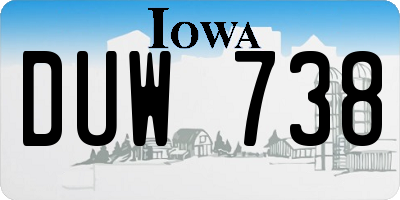IA license plate DUW738