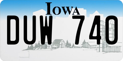 IA license plate DUW740