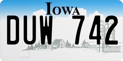 IA license plate DUW742