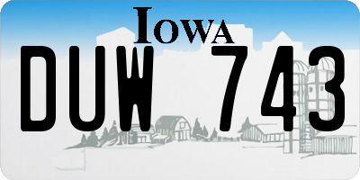 IA license plate DUW743