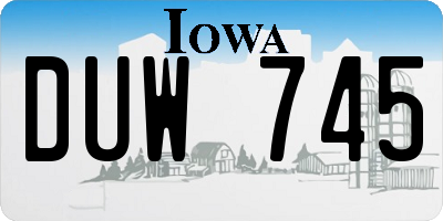IA license plate DUW745