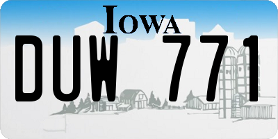 IA license plate DUW771
