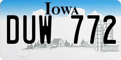 IA license plate DUW772