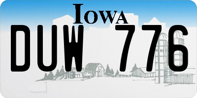 IA license plate DUW776