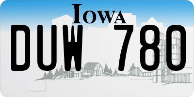 IA license plate DUW780