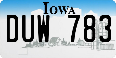 IA license plate DUW783