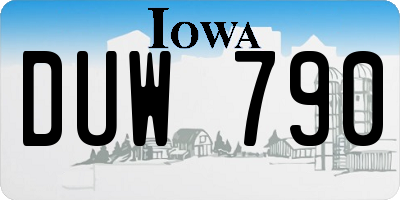 IA license plate DUW790