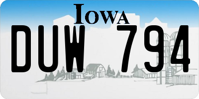 IA license plate DUW794