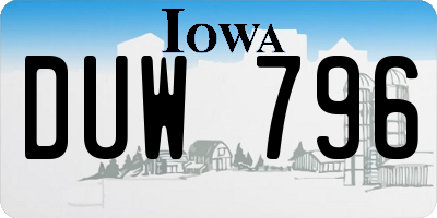 IA license plate DUW796