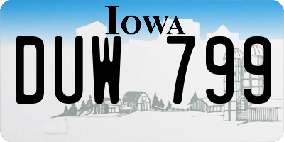 IA license plate DUW799
