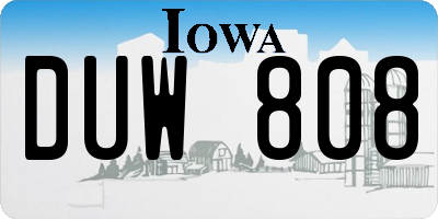 IA license plate DUW808