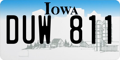 IA license plate DUW811