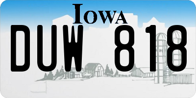 IA license plate DUW818