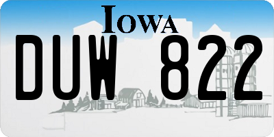 IA license plate DUW822