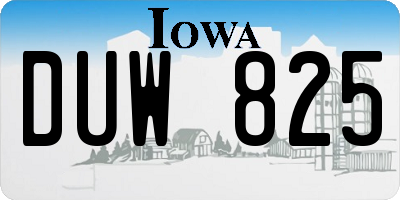 IA license plate DUW825