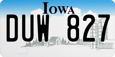 IA license plate DUW827