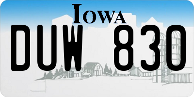IA license plate DUW830