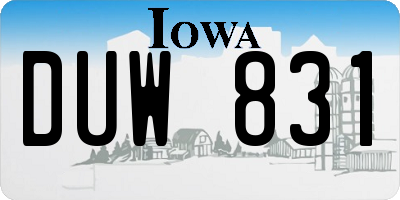 IA license plate DUW831