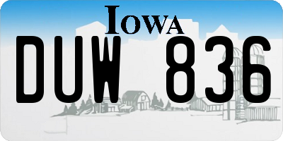 IA license plate DUW836
