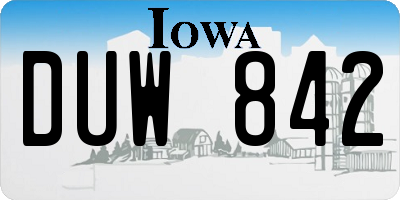IA license plate DUW842