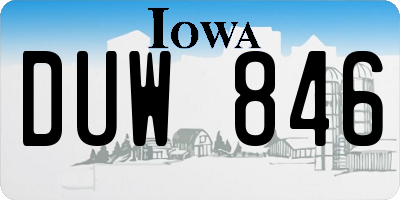 IA license plate DUW846