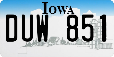 IA license plate DUW851