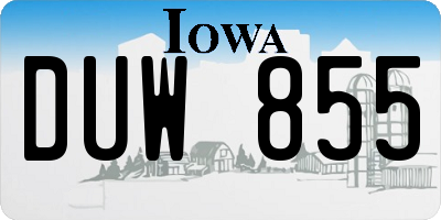 IA license plate DUW855