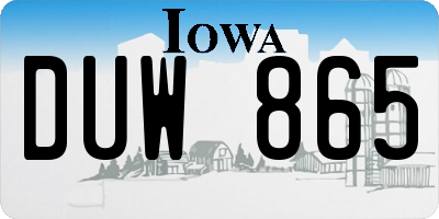 IA license plate DUW865