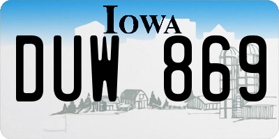 IA license plate DUW869