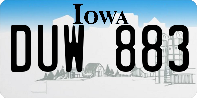IA license plate DUW883
