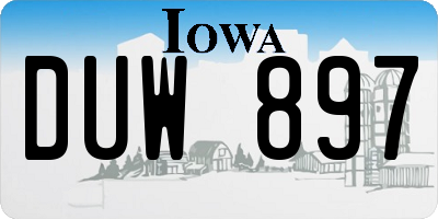 IA license plate DUW897
