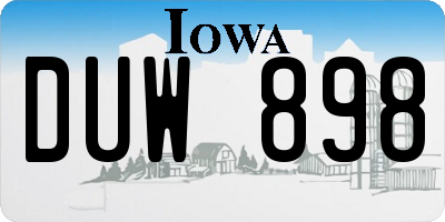 IA license plate DUW898