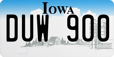 IA license plate DUW900