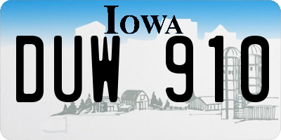 IA license plate DUW910