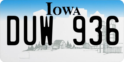 IA license plate DUW936