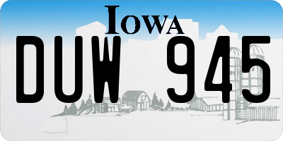 IA license plate DUW945