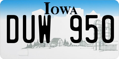 IA license plate DUW950